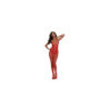 Bodystocking rouge seins nus effet bustier 